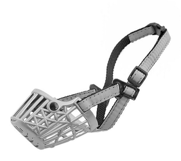 Намордник пластиковый "Silver Reflex" светоотражающий металлик №2 17см (бордер-колли)